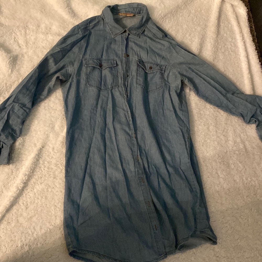 Chambray button up dress